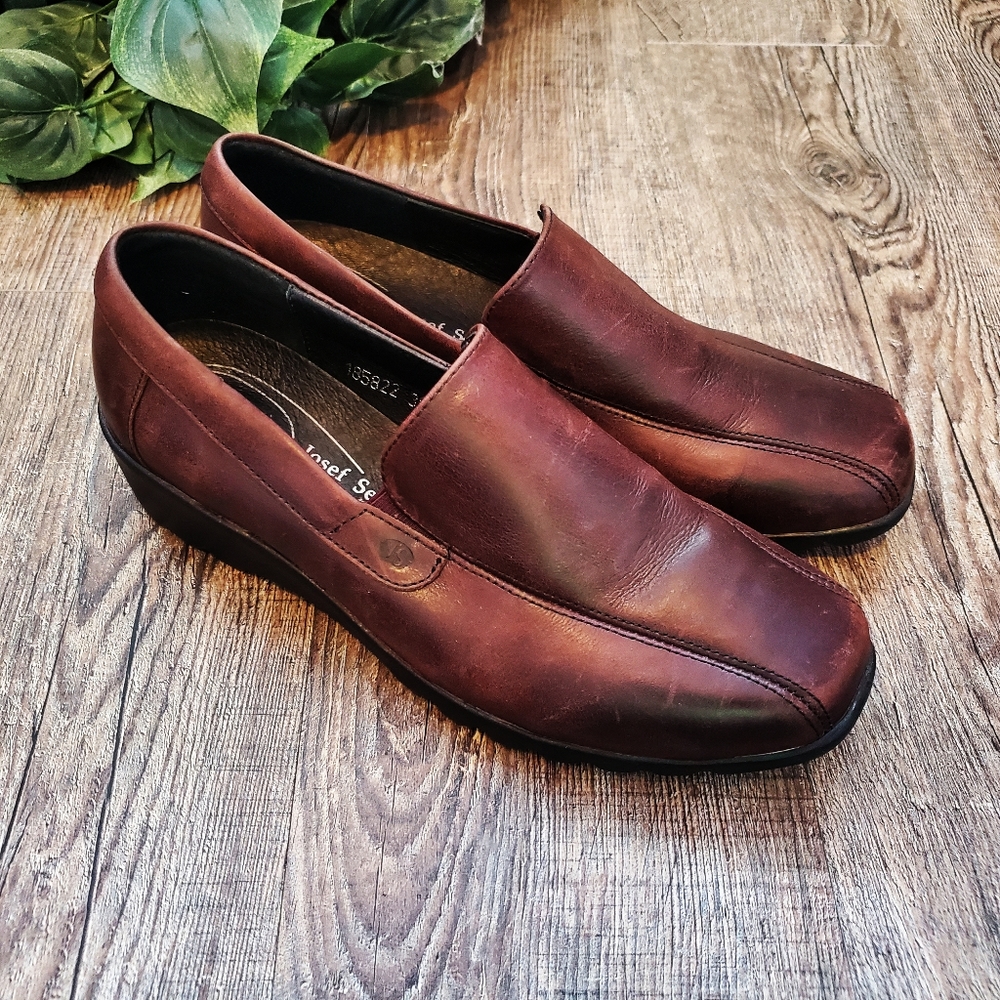 Josef Seibel Loafers Shoes Airped Plus Weite H Brown Leather Comfort Walking